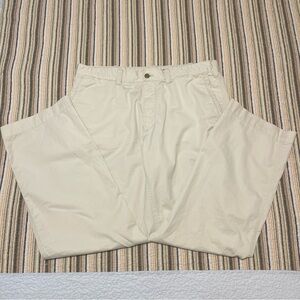 Eddie Bauer Men's 38x32 Legend Wash Cream Chinos 100% Cotton Classic Fit